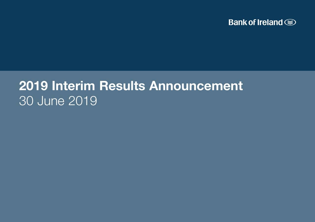 Governor Company Of The Bank Of Ireland 2019 Q2 Results