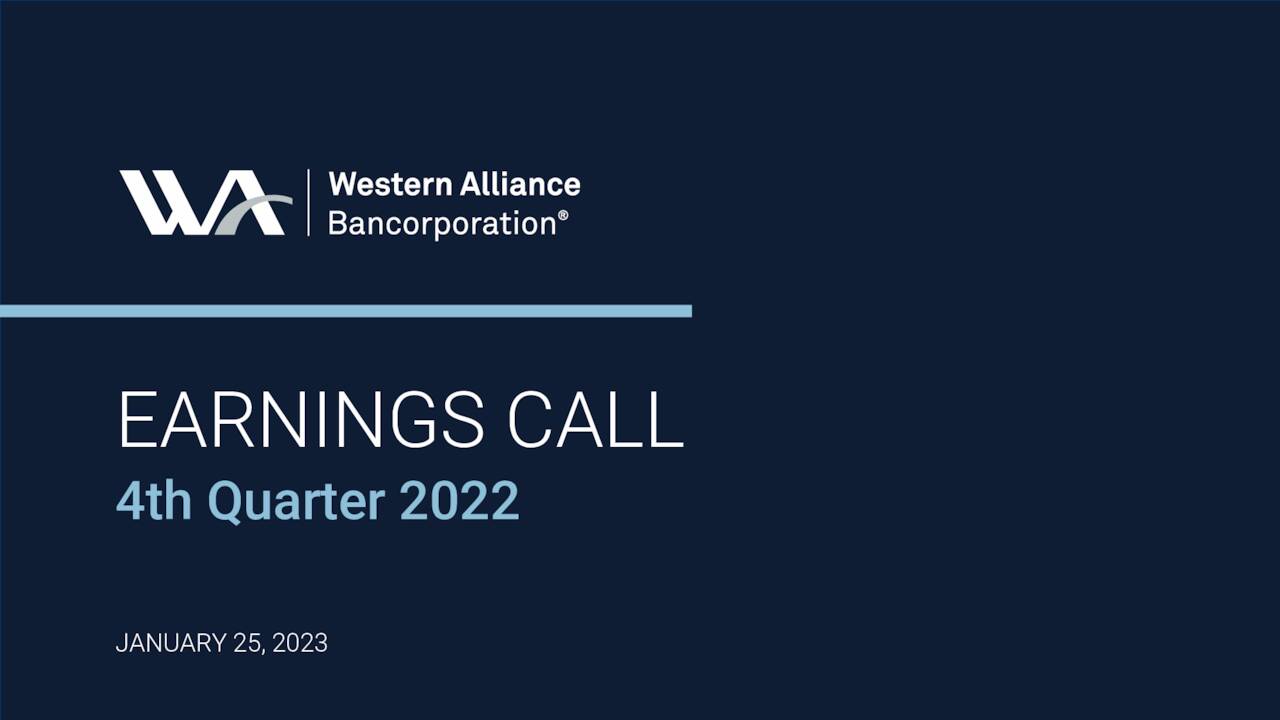 Western Alliance Bancorporation 2022 Q4 - Results - Earnings Call ...