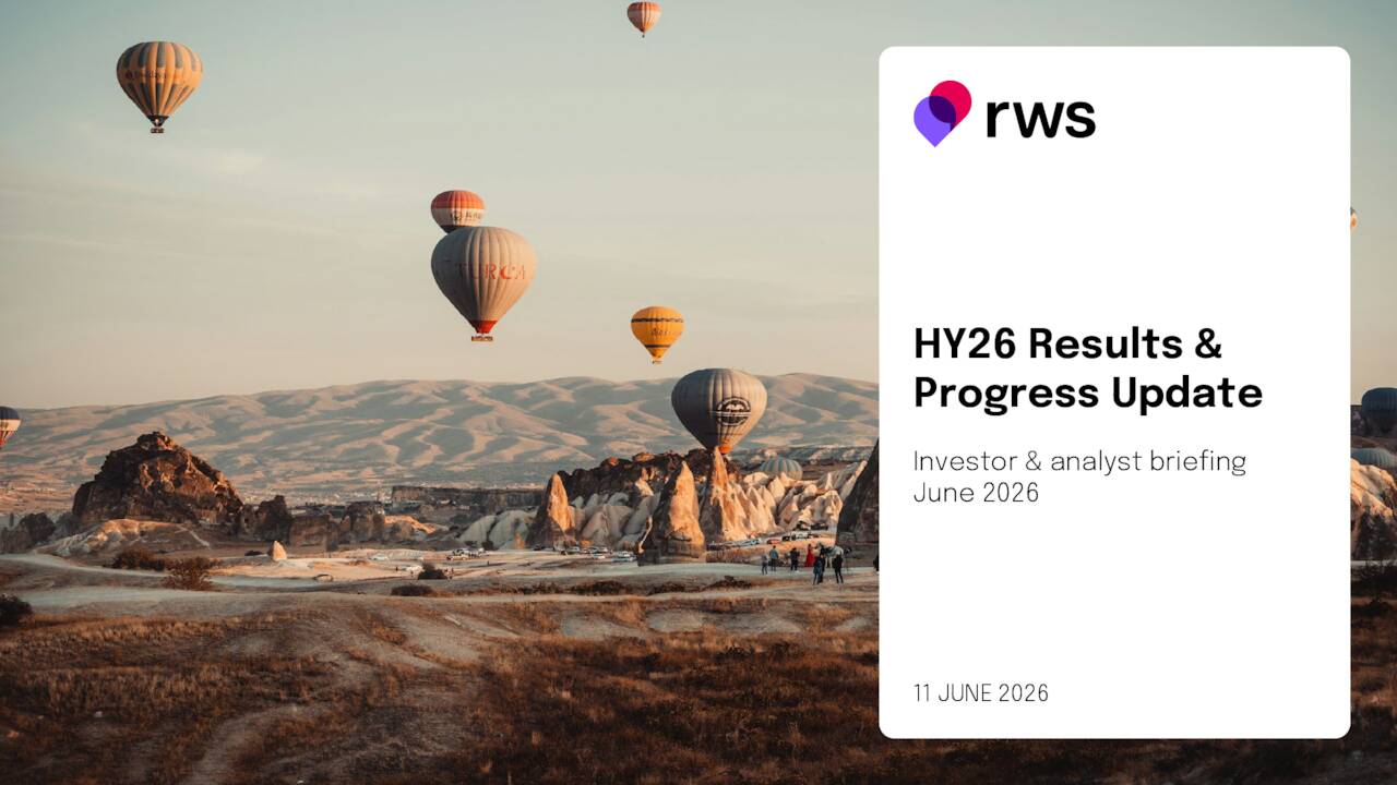 RWS Holdings plc 2026 Q2 - Results - Earnings Call Presentation ...