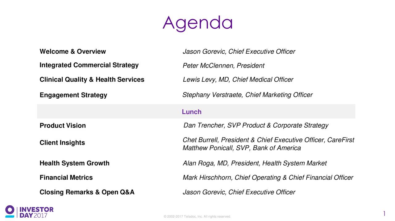 teladoc tdoc investor presentation slideshow teladoc health