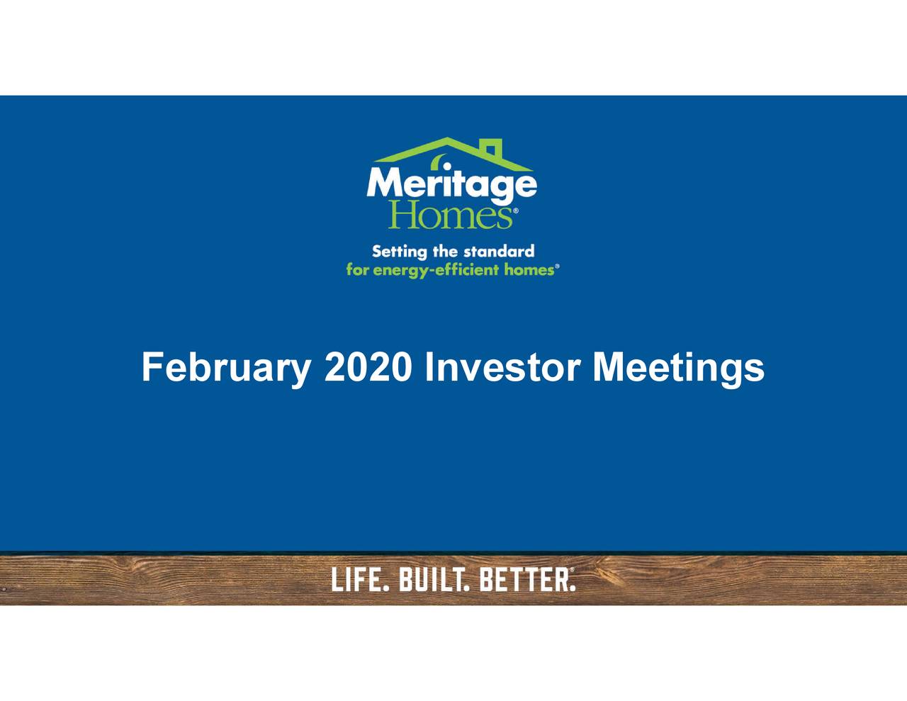 February 2020 Investor Meetings