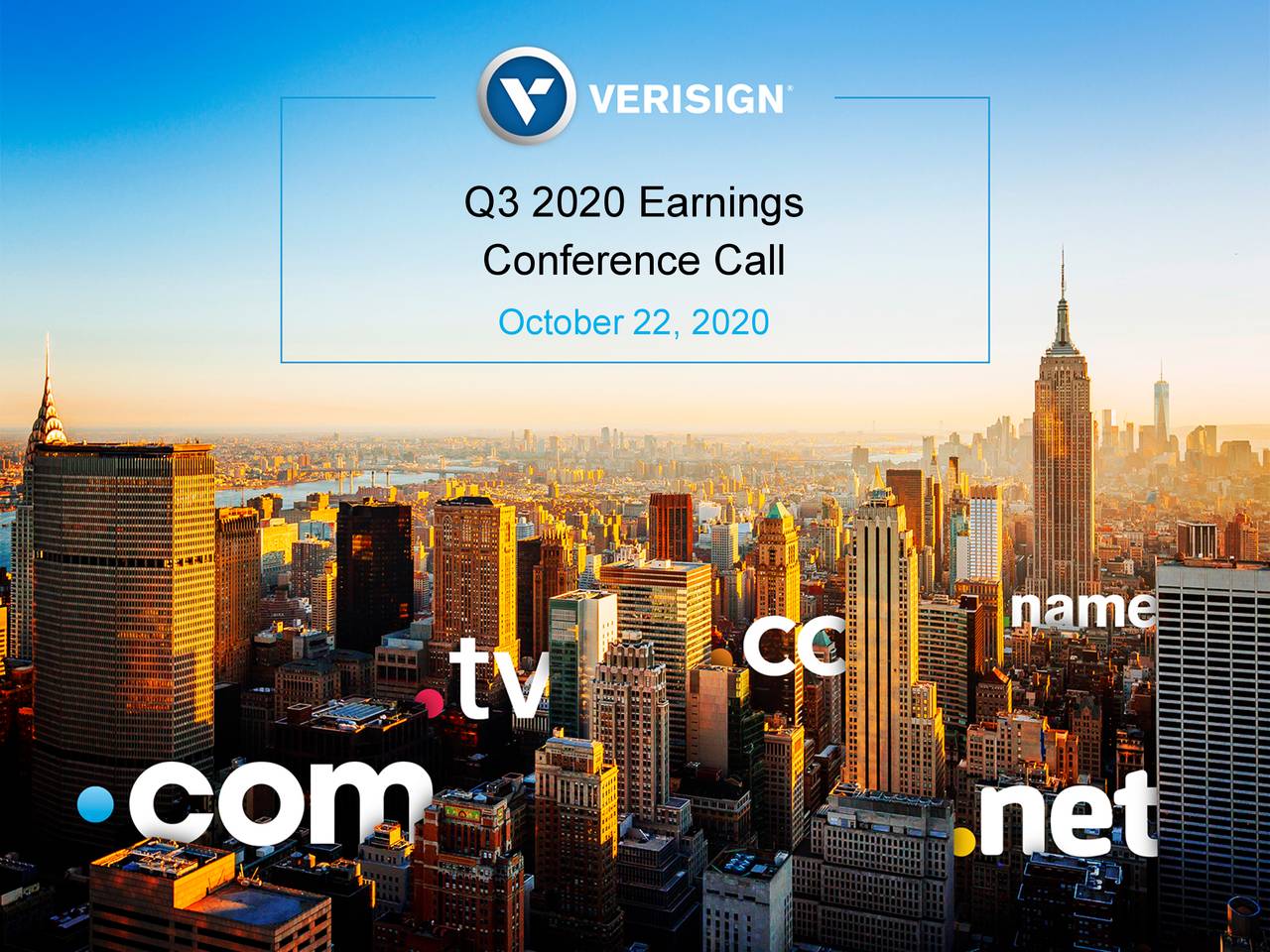 VeriSign, Inc. 2020 Q3 - Results - Earnings Call Presentation (NASDAQ ...