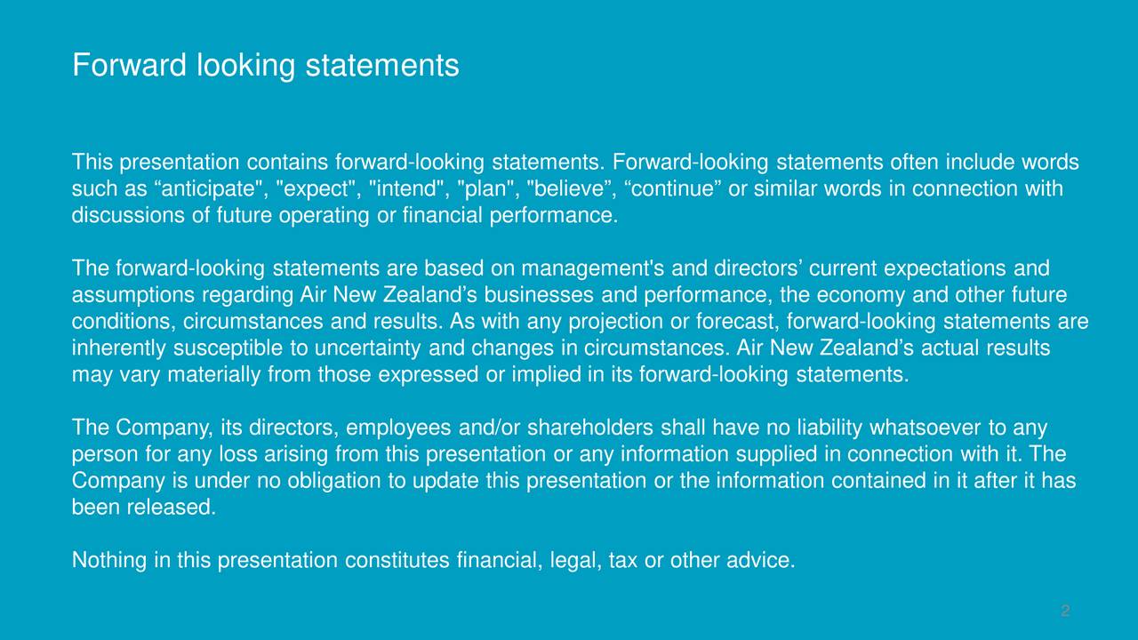 air new zealand investor presentation