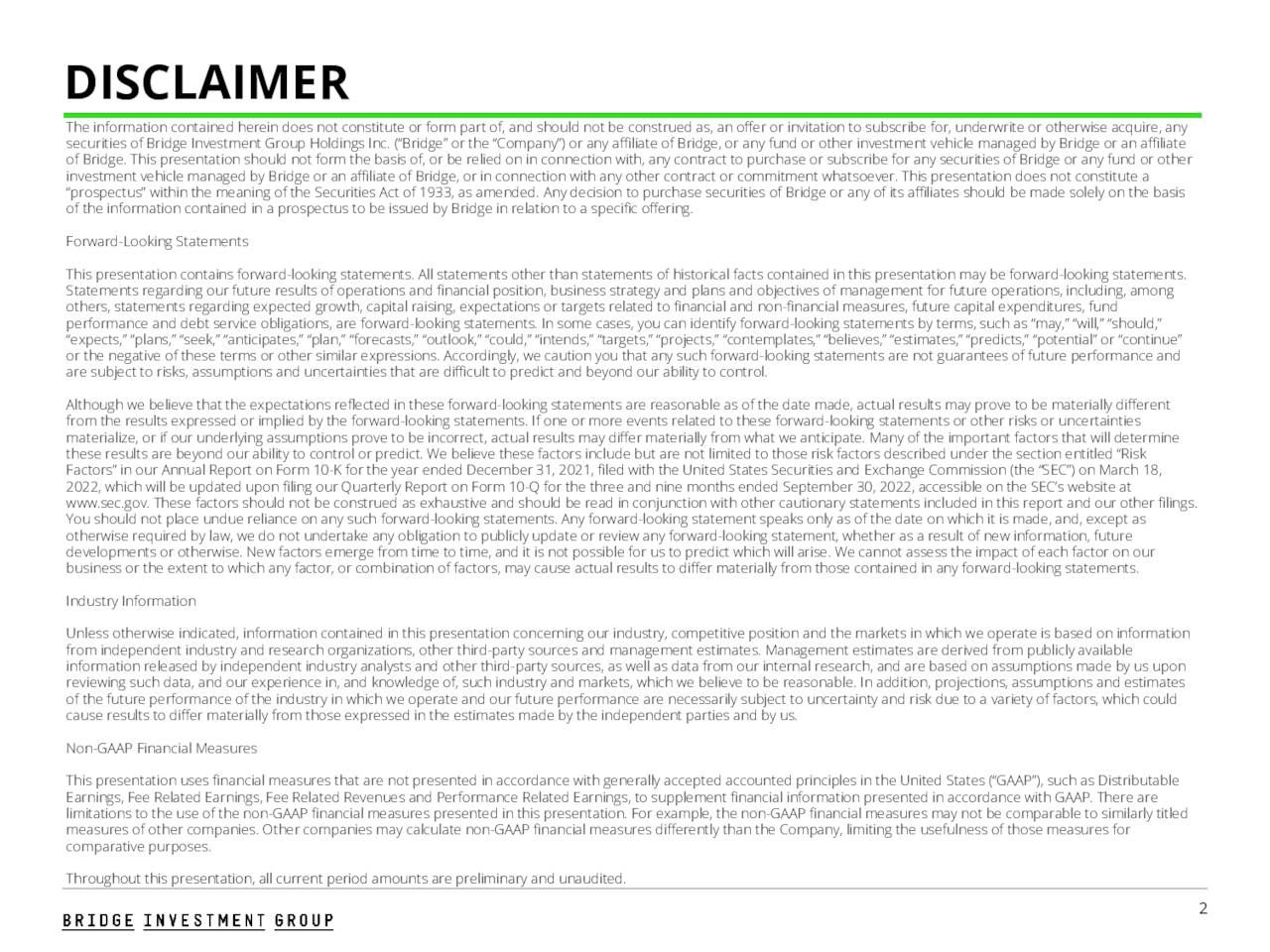 Bridge Investment Group Holdings Inc. 2022 Q3 Results Earnings Call