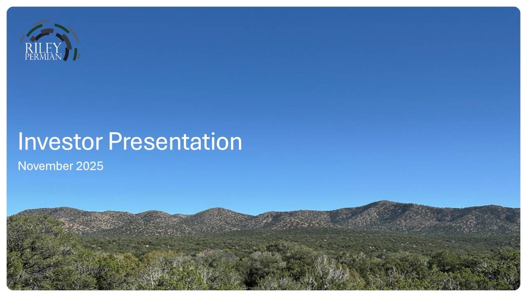 Riley Exploration Permian, Inc. 2025 Q3 - Results - Earnings Call ...