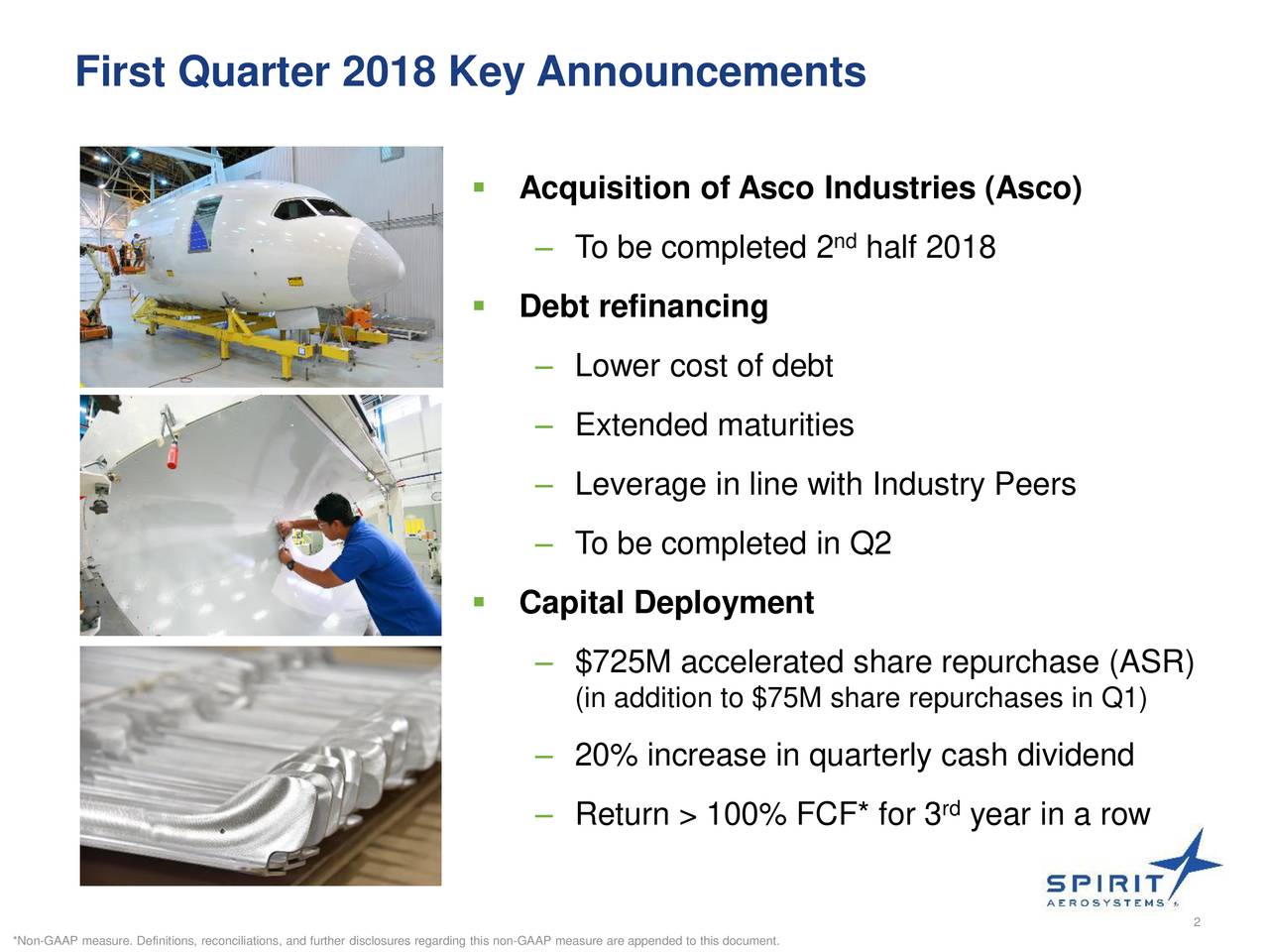 Spirit Aerosystems Holdings Inc 2018 Q1 Results Earnings Call Slides Nyse Spr Seeking