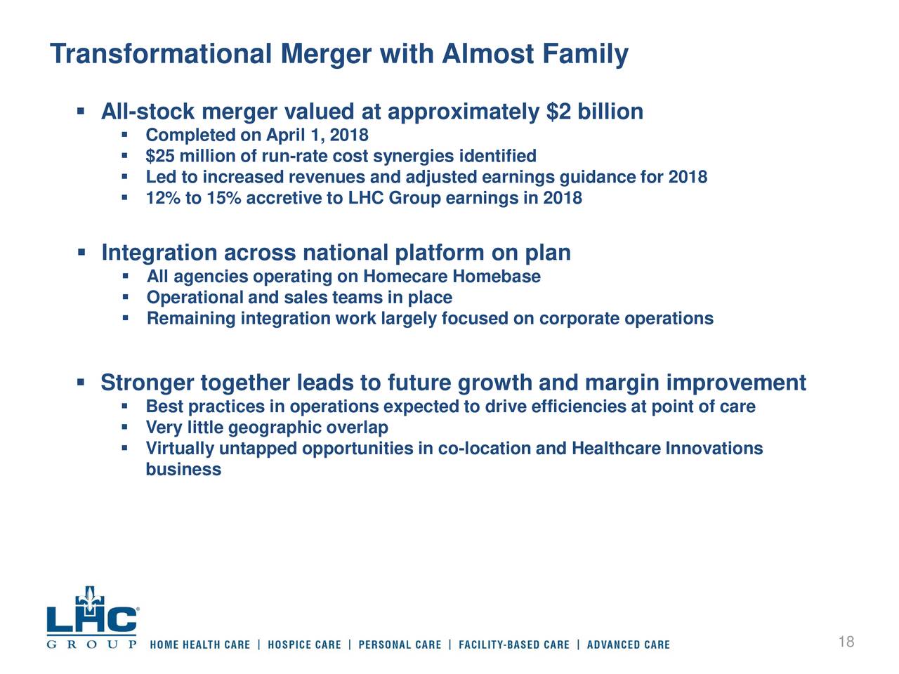 Lhc Group Lhcg Presents At William Blair 2018 Growth Stock