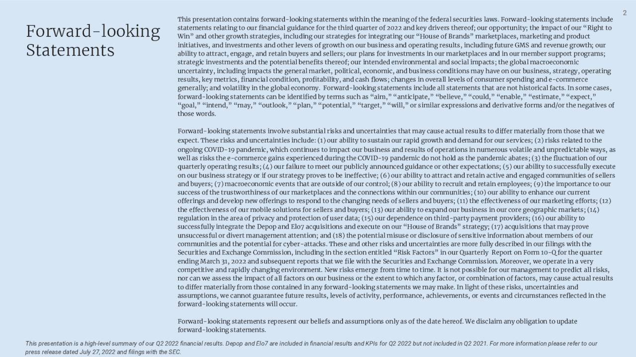 Etsy, Inc. 2022 Q2 Results Earnings Call Presentation (NASDAQETSY