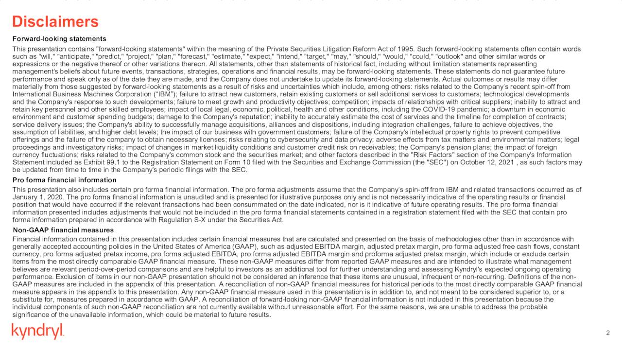 Kyndryl Holdings, Inc. 2021 Q4 Results Earnings Call Presentation