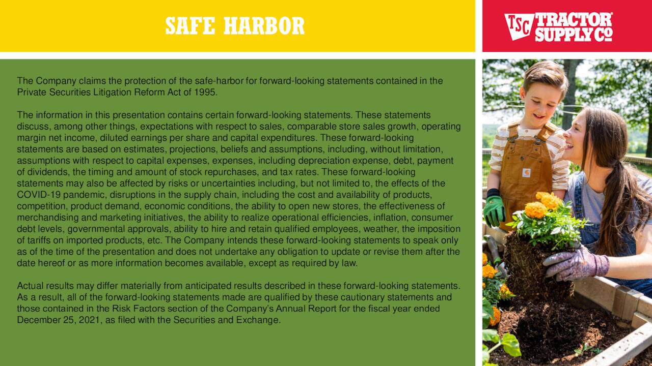 Tractor Supply Company 2022 Q2 Results Earnings Call Presentation