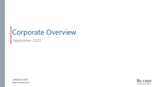 Biocept (BIOC) Investor Presentation - Slideshow (OTCMKTS:BIOCQ) 2020 ...