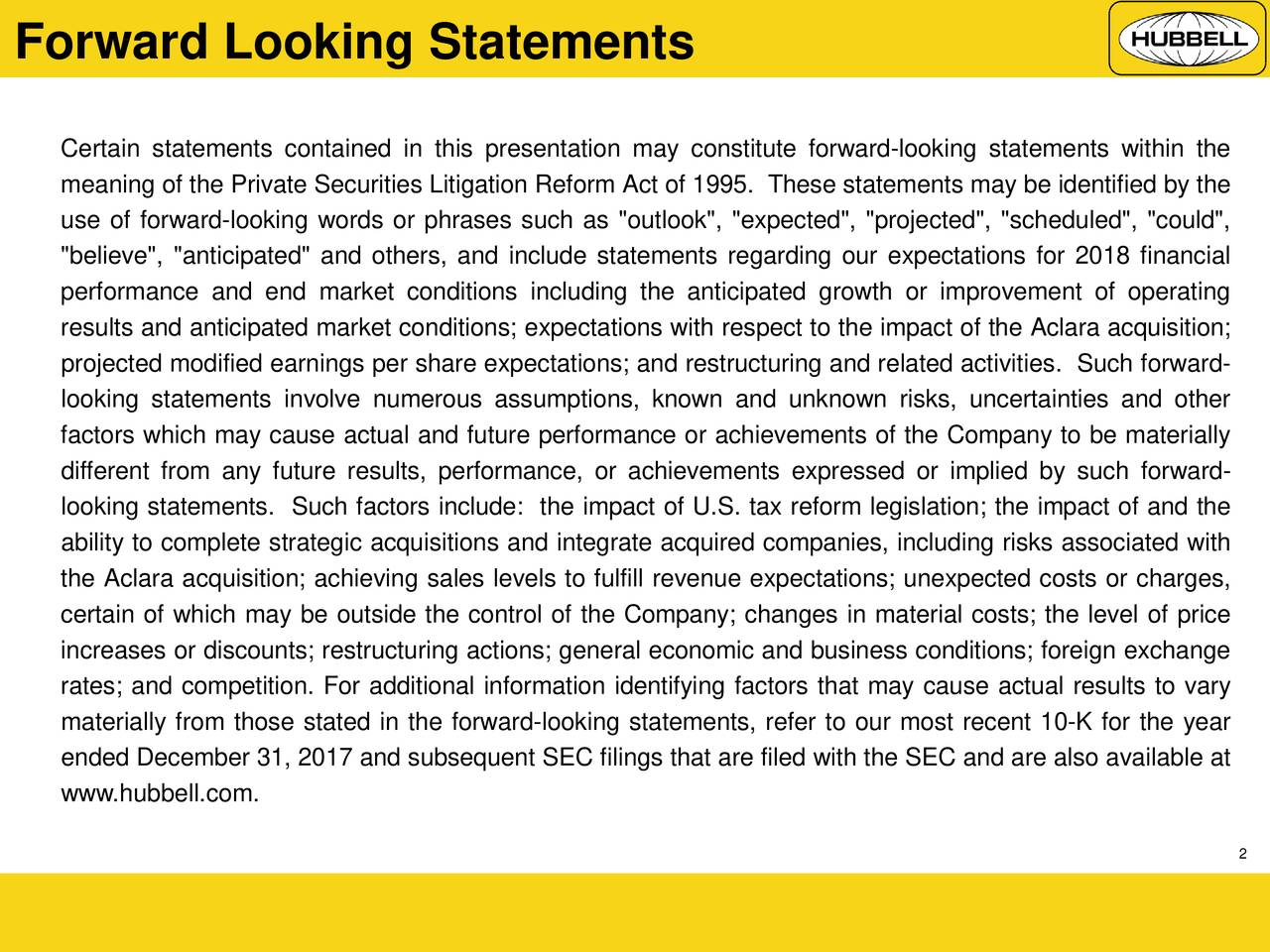 Hubbell (HUBB) Investor Presentation Slideshow (NYSEHUBB