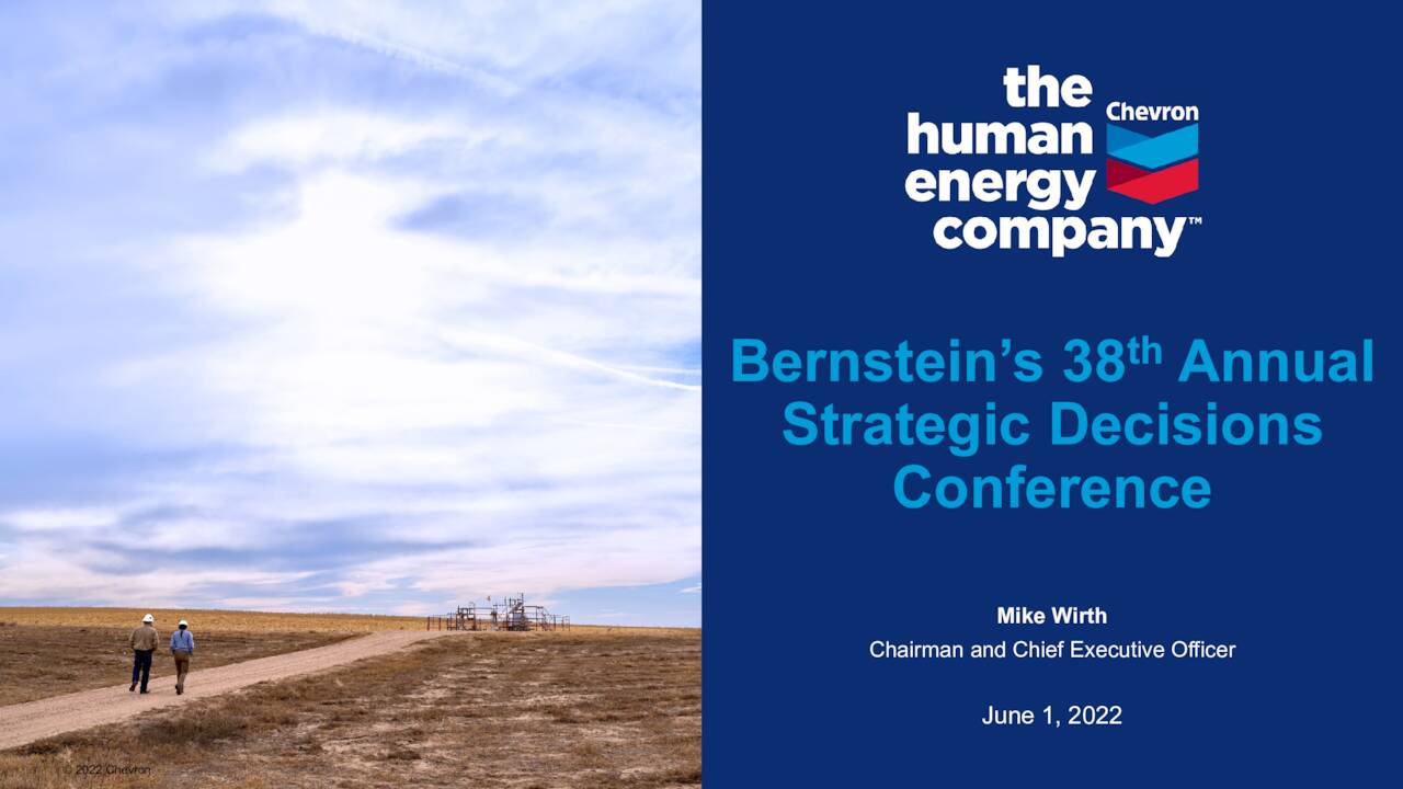 Chevron Presents At Bernstein 38th Annual Strategic Decisions
