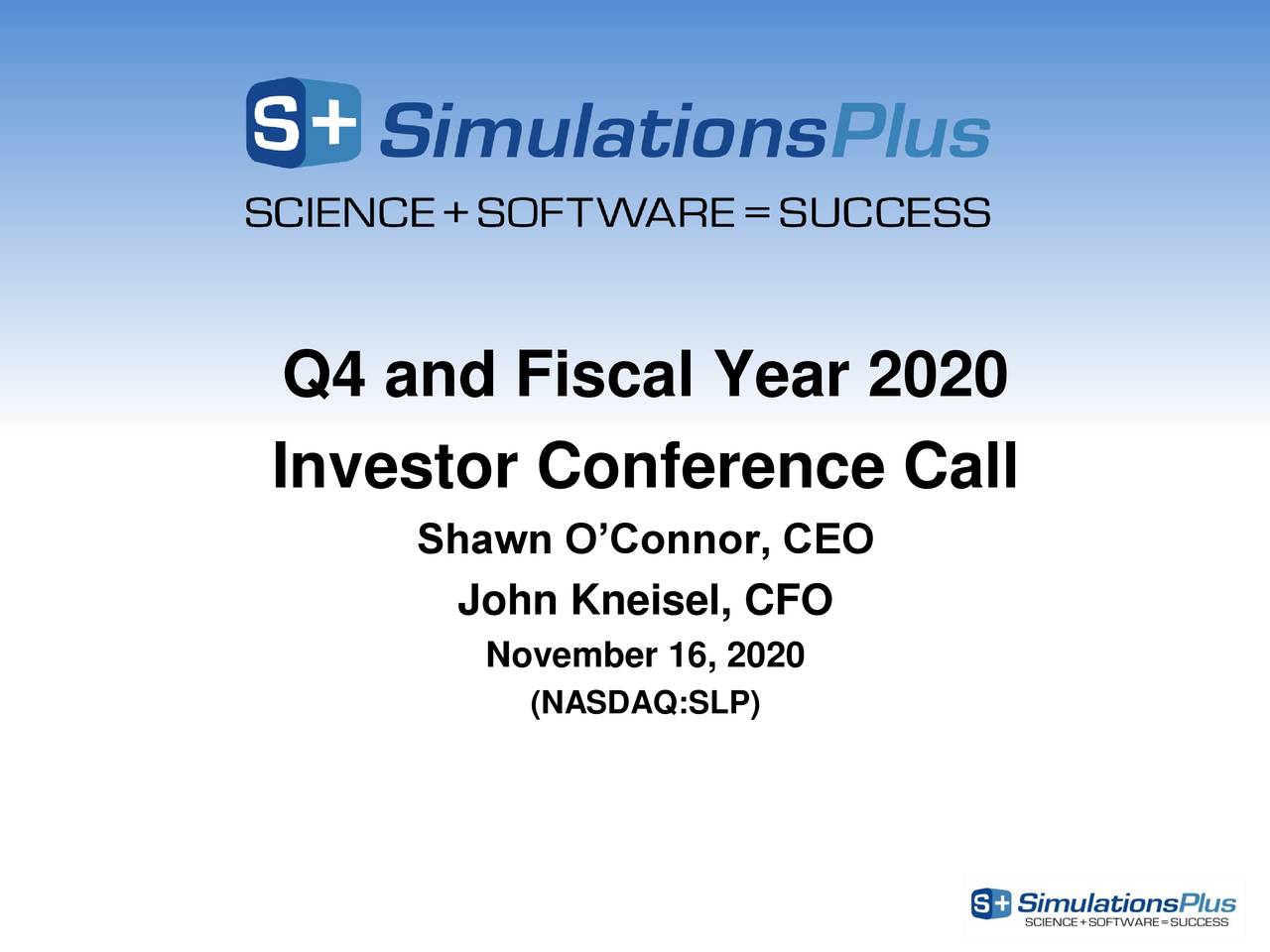 Simulations Plus Inc 2020 Q4 Results Earnings Call Presentation Nasdaqslp Seeking Alpha 8213