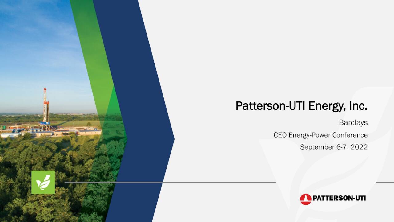 PattersonUTI Energy (PTEN) Presents At Barclays CEO Energy Power