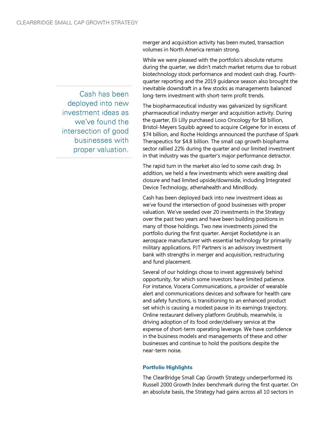 CLEARBRIDGE SMALL CAP GROWTH STRATEGY