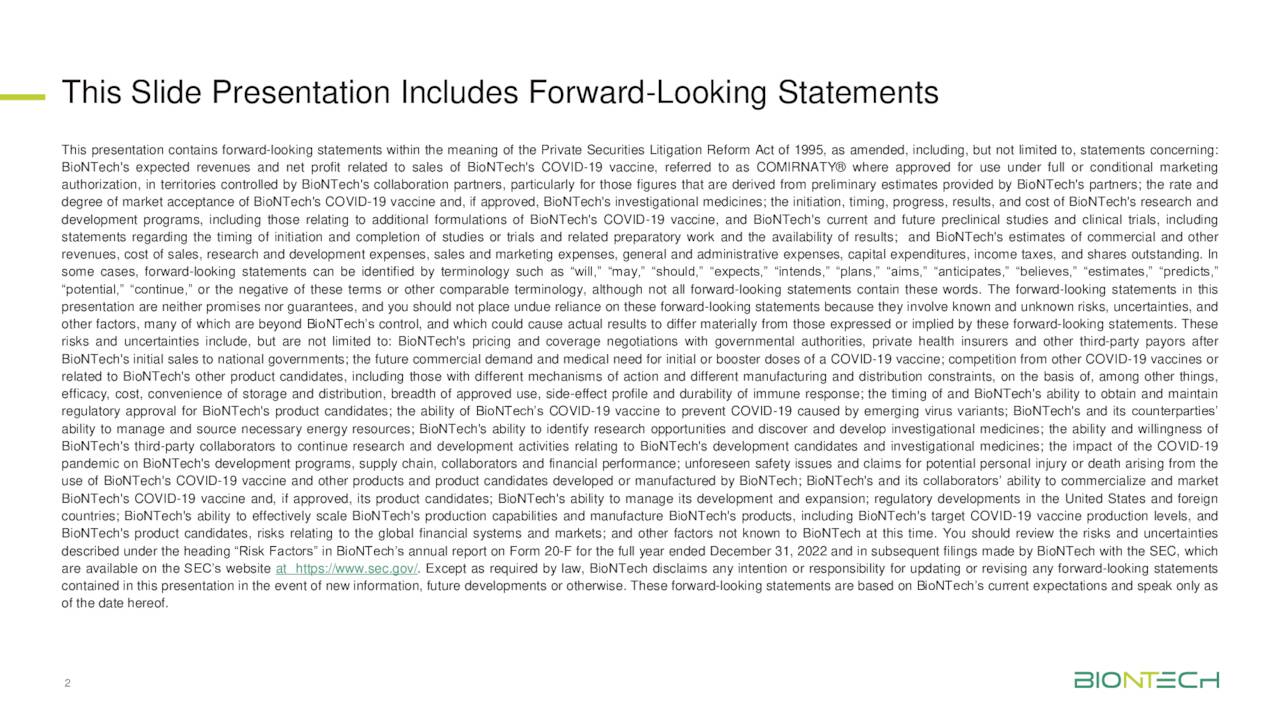 This Slide Presentation Includes Forward-Looking Statements