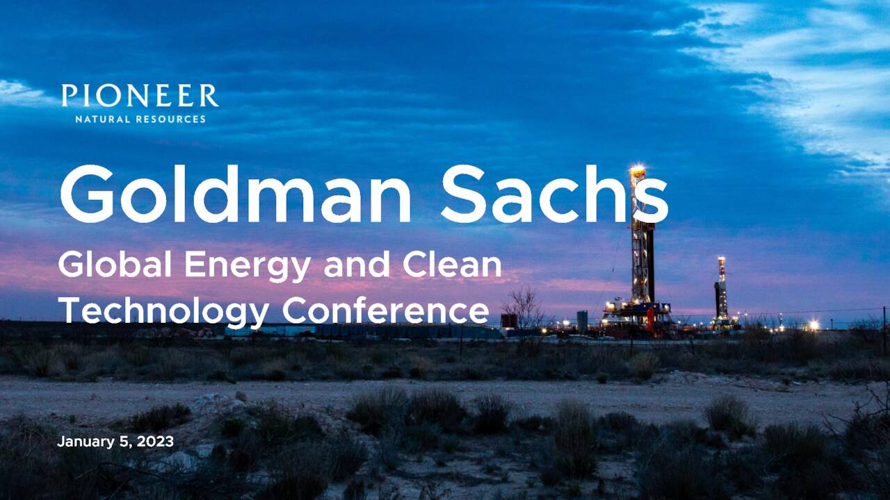 Goldman Sachs Global Energy and Clean Technology Conference (NYSEPXD