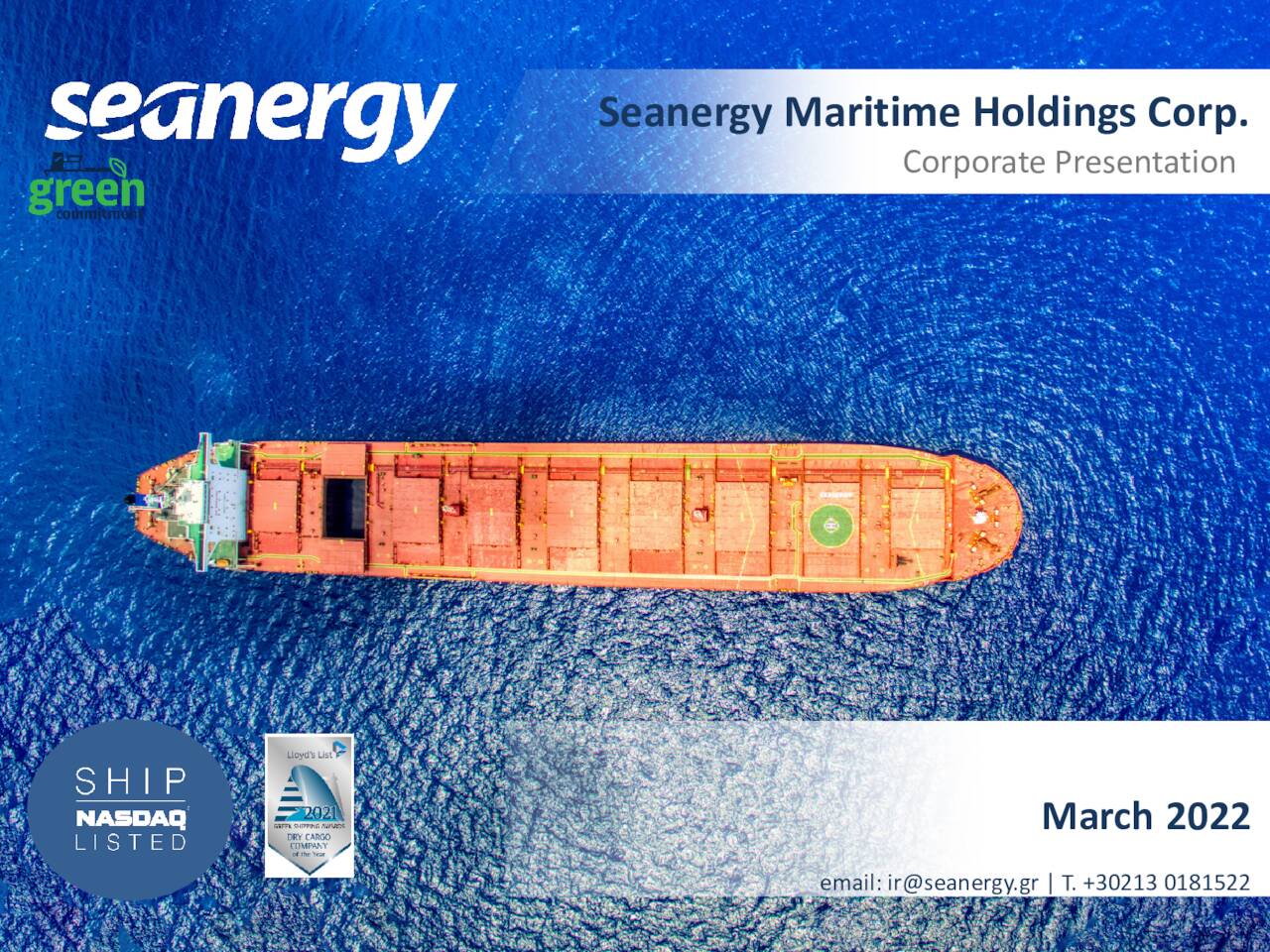 Seanergy Maritime Holdings (SHIP) Investor Presentation - Slideshow ...