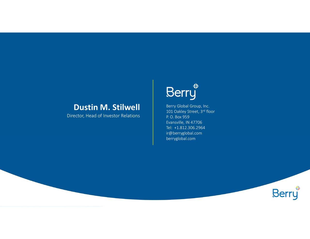 Berry Global Group, Inc. 2020 Q4 Results Earnings Call Presentation