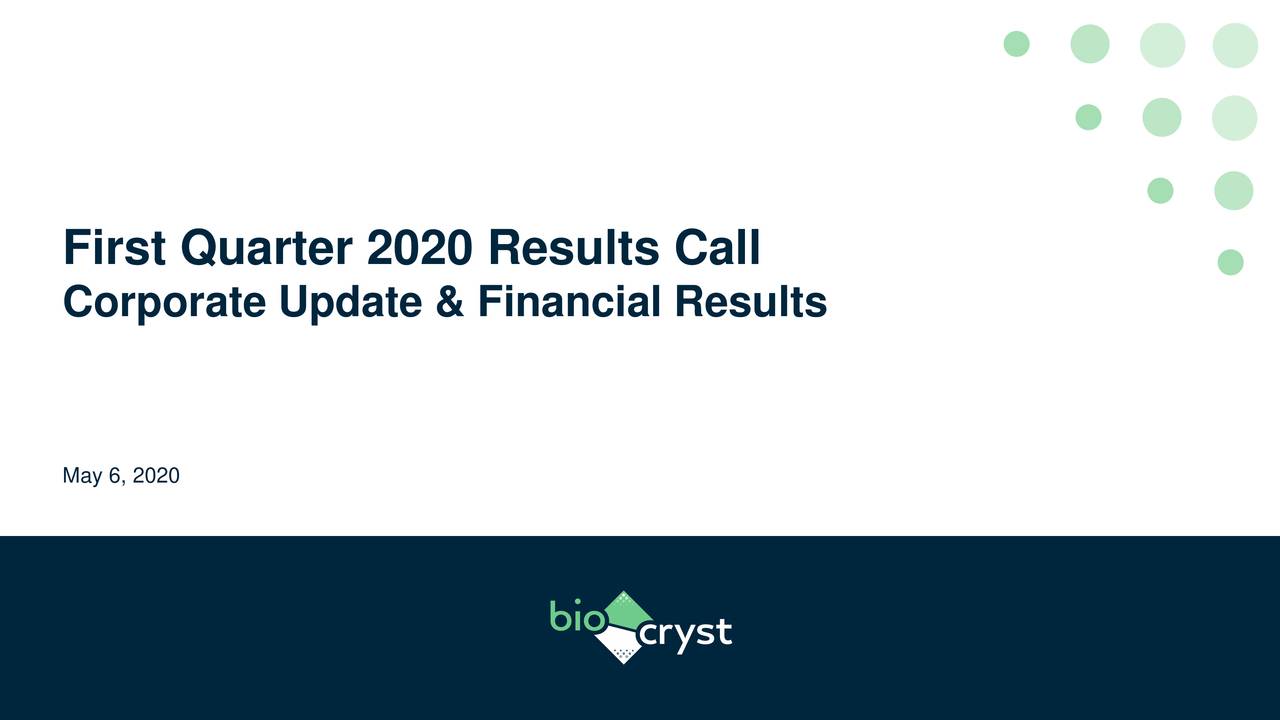 First Quarter 2020 Results Call
