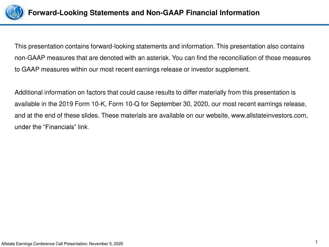 Forward-Looking Statements and Non-GAAP Financial Information