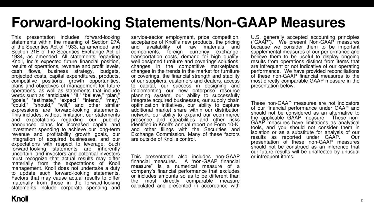 Knoll, Inc. 2019 Q3 Results Earnings Call Presentation (NYSEKNL