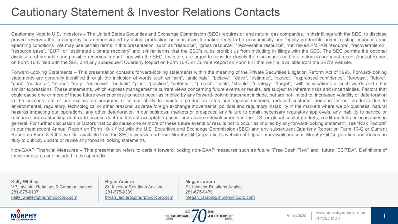 Cautionary Statement & Investor Relations Contacts