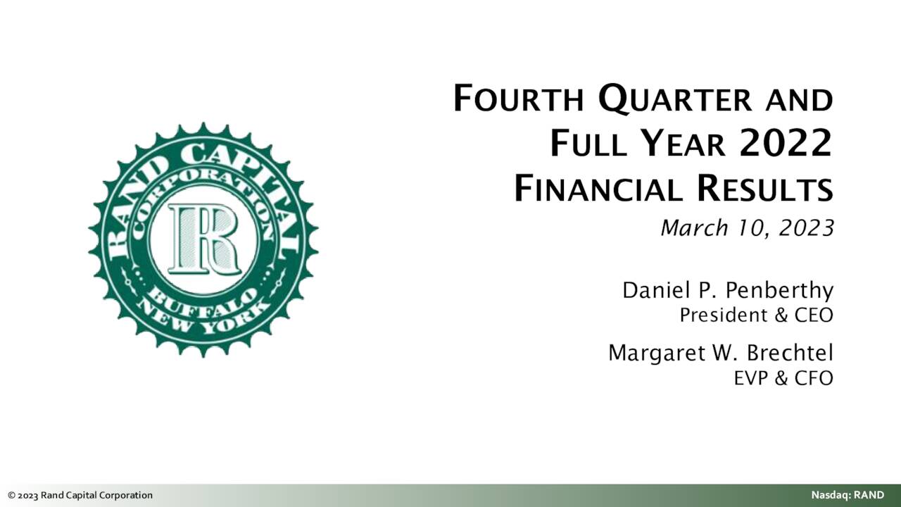 Rand Capital 2022 Q4 Results Earnings Call Presentation (NASDAQ