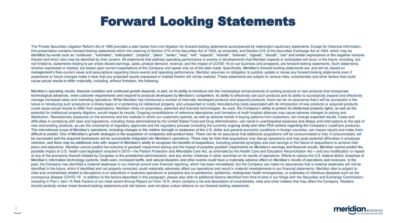 Forward Looking Statements