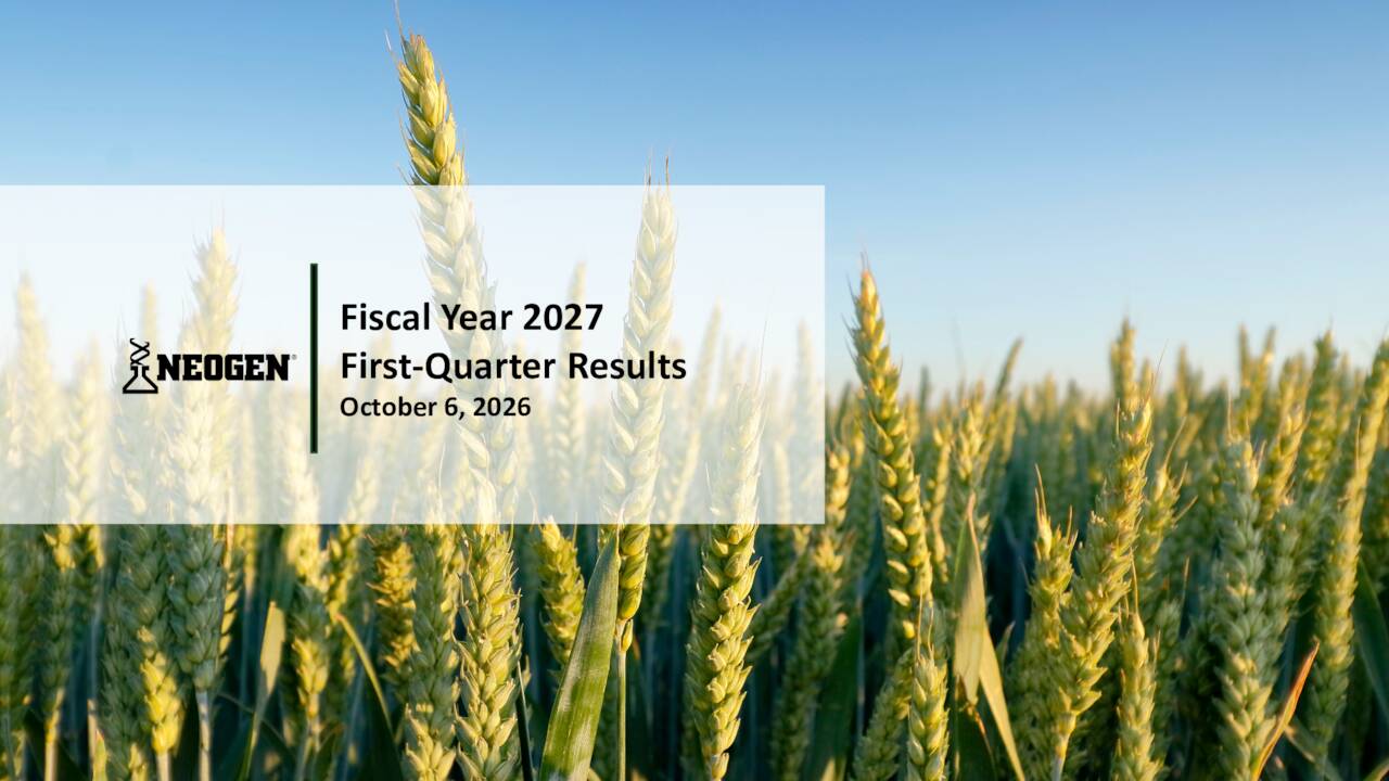 Neogen Corporation 2027 Q1 - Results - Earnings Call Presentation ...