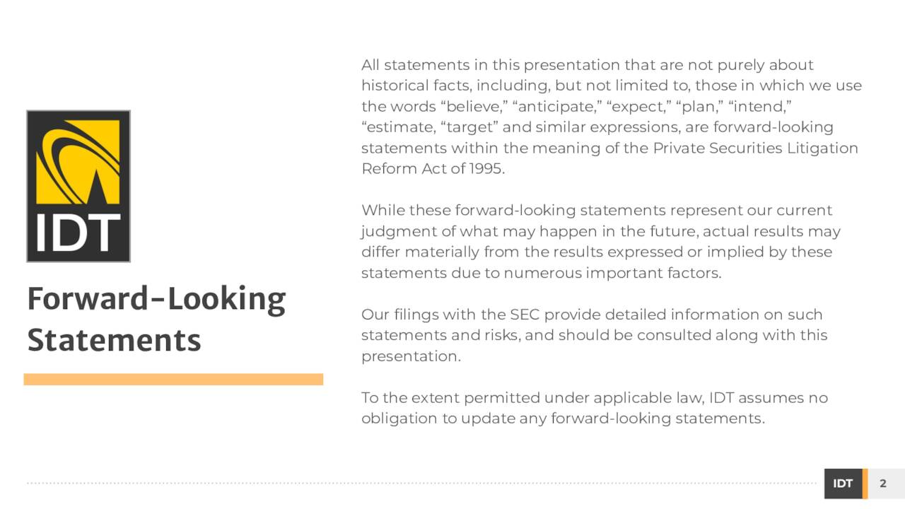 IDT (IDT) Investor Presentation Slideshow (NYSEIDT) Seeking Alpha