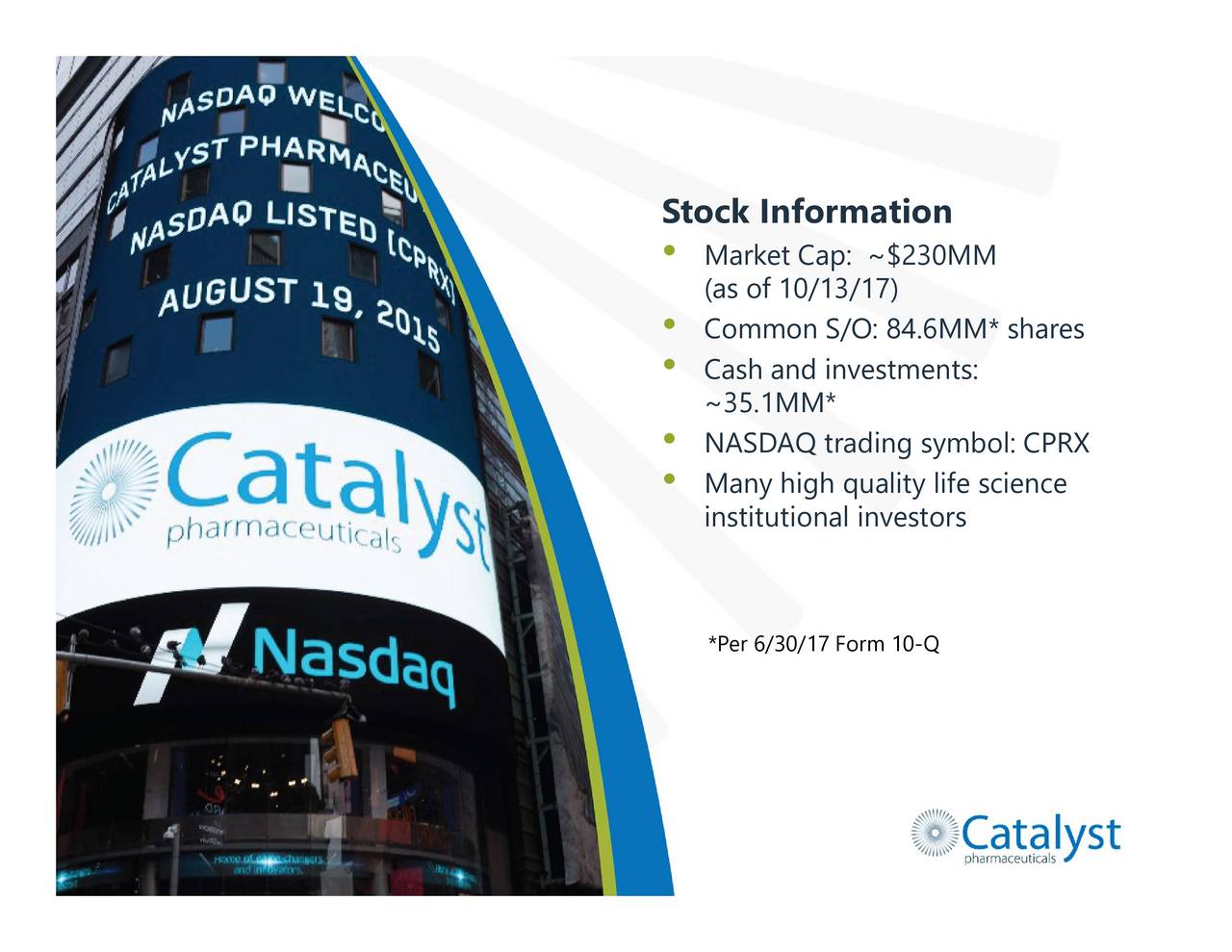 Catalyst Pharmaceutical (CPRX) Presents At 2017 BIO Investor Forum
