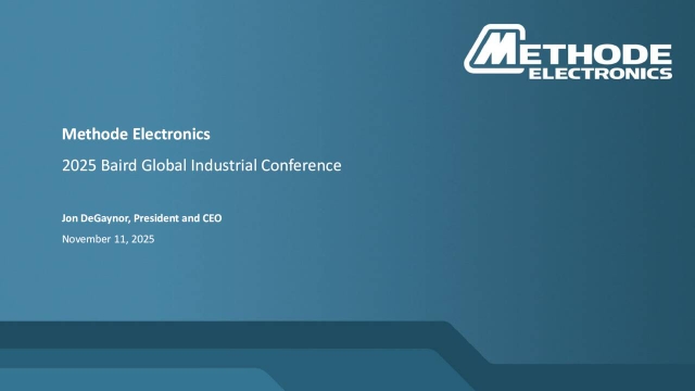 Methode Electronics, Inc. (MEI) Presents at Baird 55th Annual Global ...