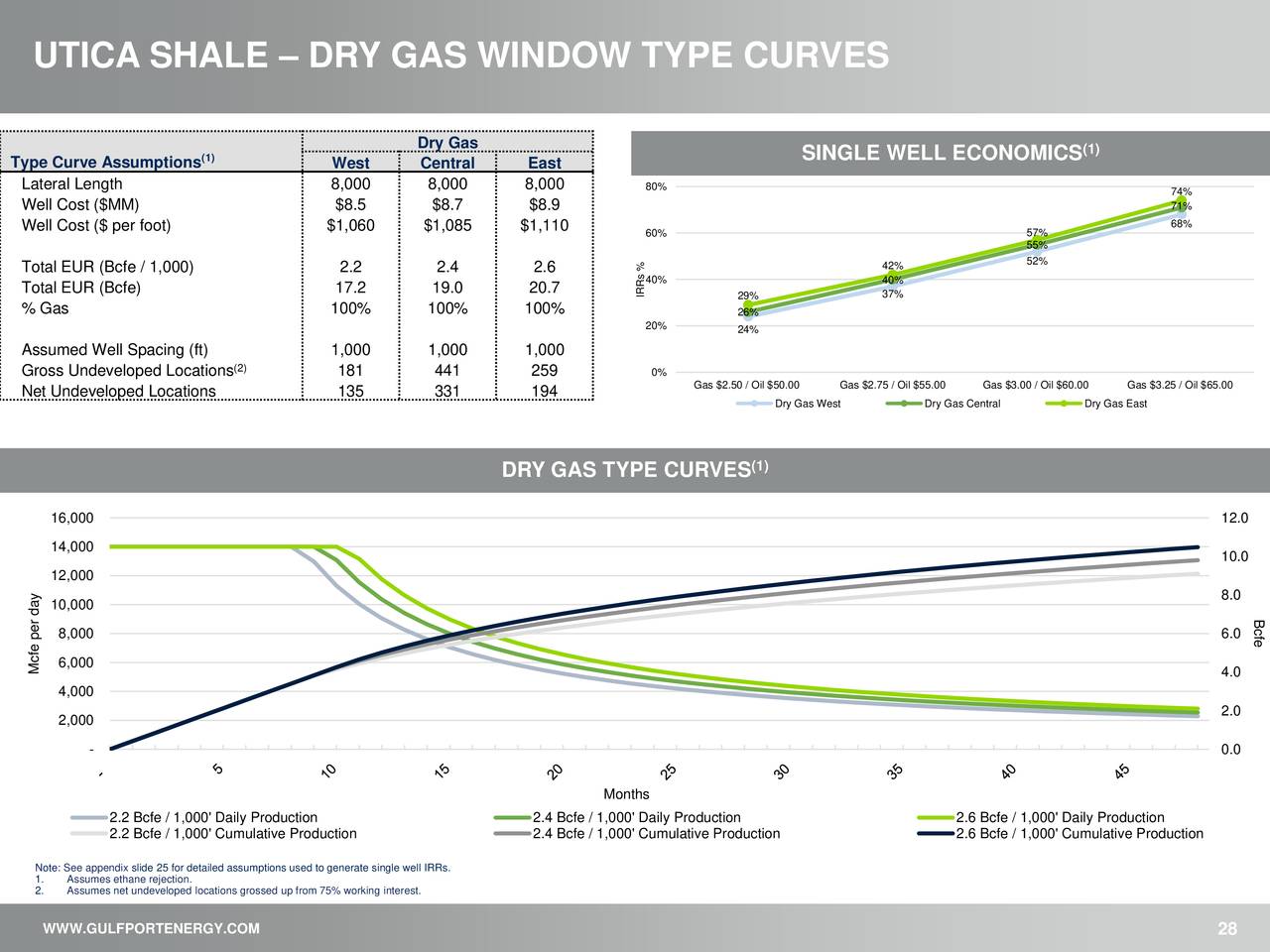 UTICA SHALE – DRY GAS WINDOW TYPE CURVES