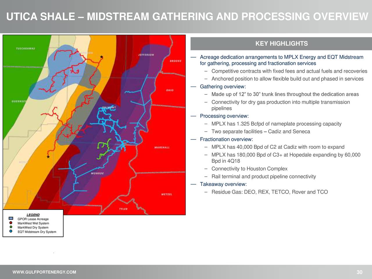 UTICA SHALE – MIDSTREAM GATHERING AND PROCESSING OVERVIEW
