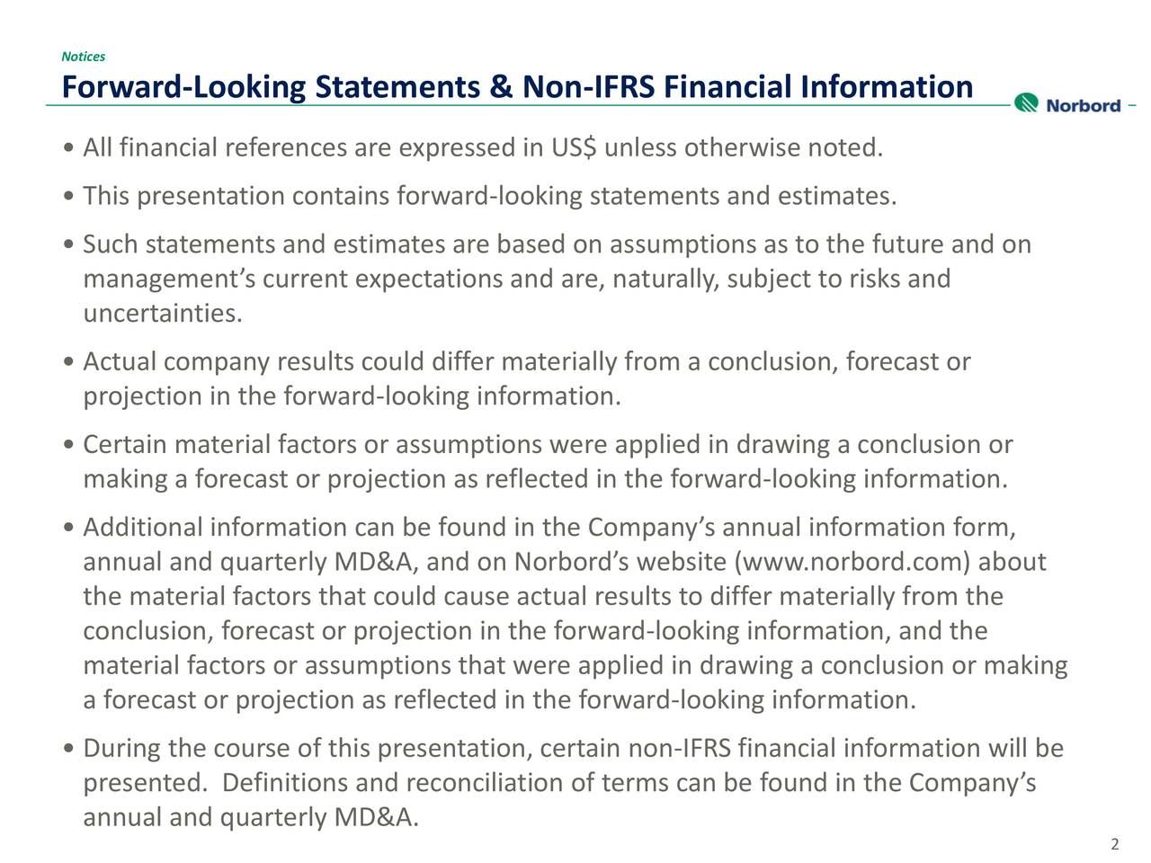 Norbord Inc. 2019 Q1 Results Earnings Call Slides (NYSEOSBDEFUNCT