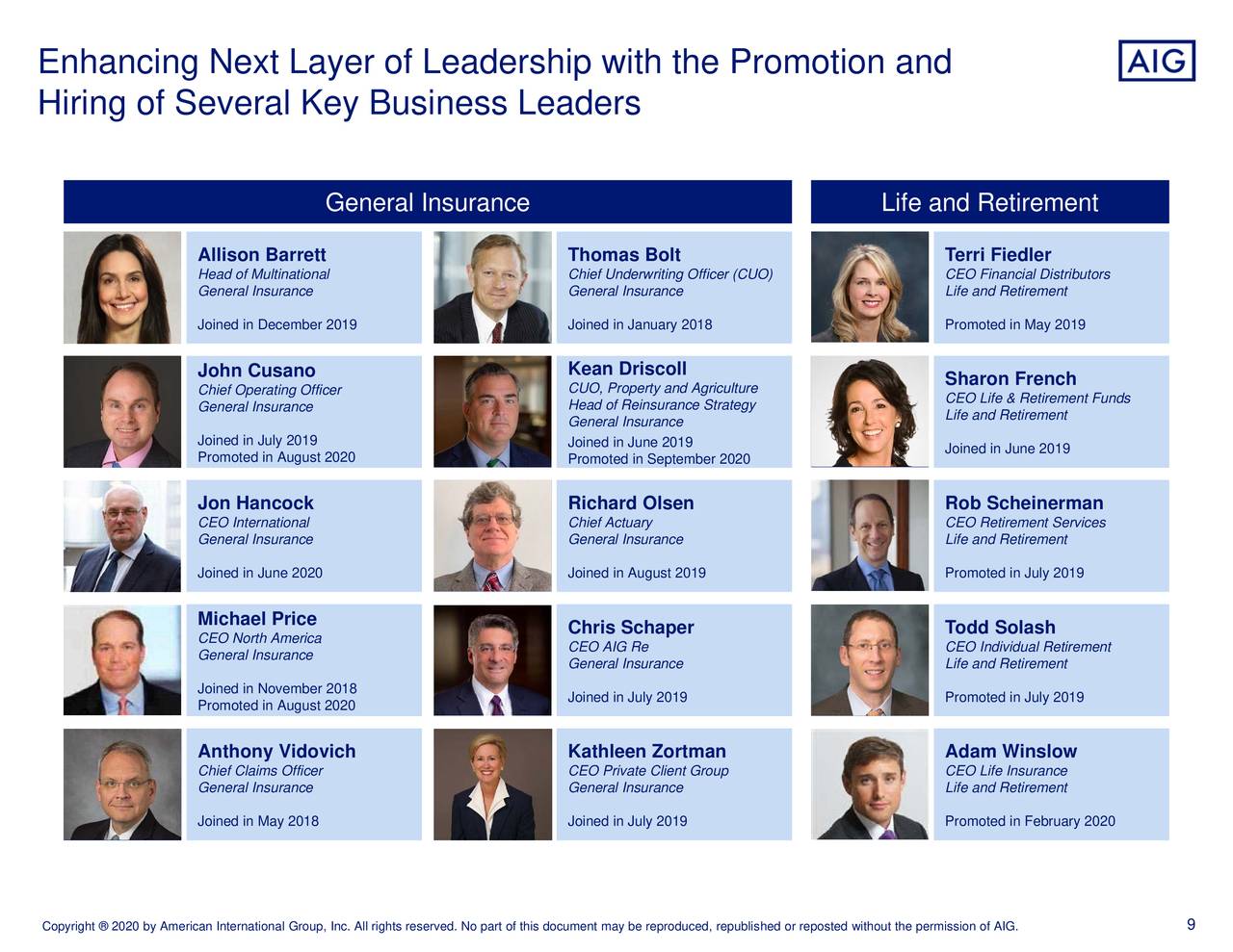 American International Group (AIG) Investor Presentation Slideshow