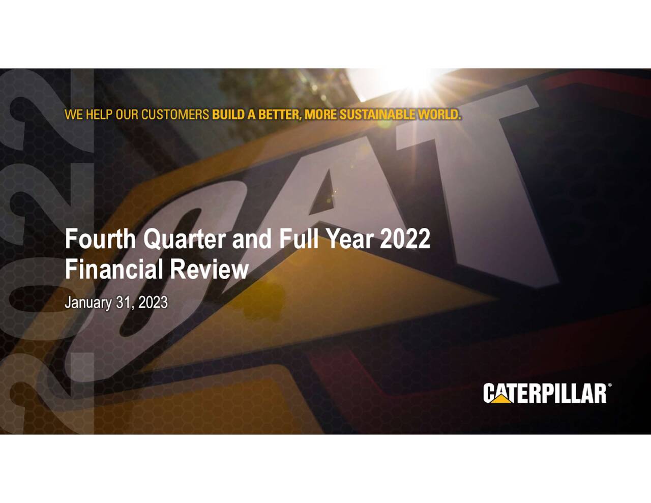 Caterpillar Inc. 2022 Q4 - Results - Earnings Call Presentation (NYSE ...