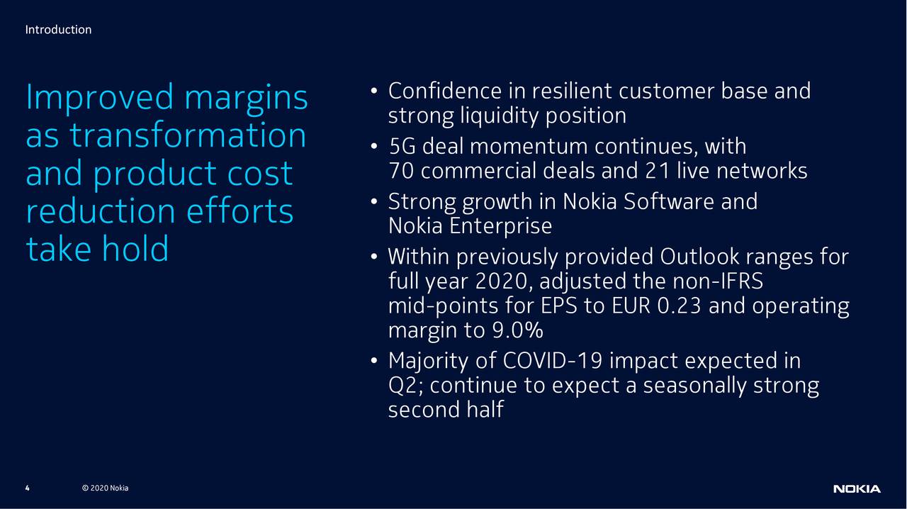 Nokia Corporation 2020 Q1 Results Earnings Call Presentation NYSE 