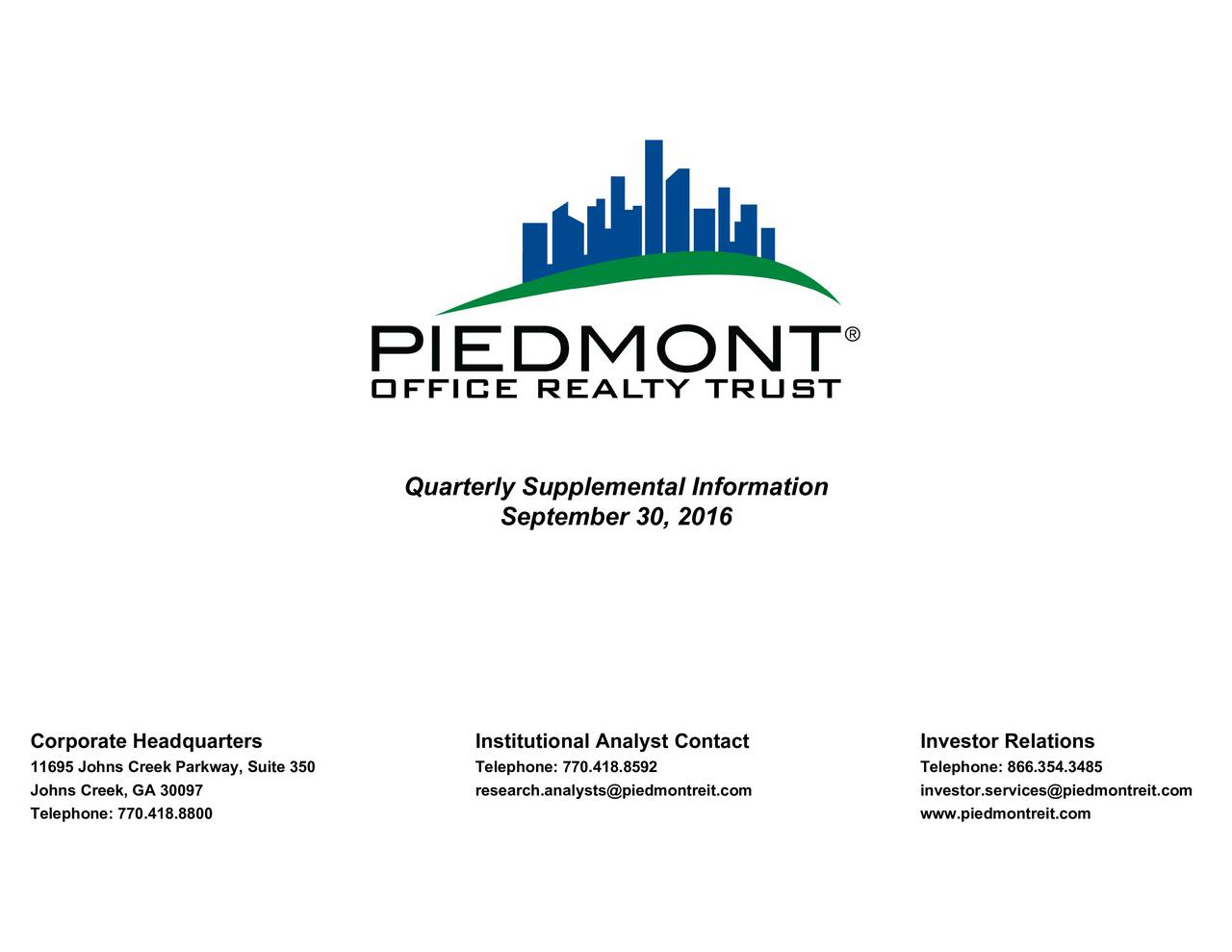 Piedmont Realty Stock