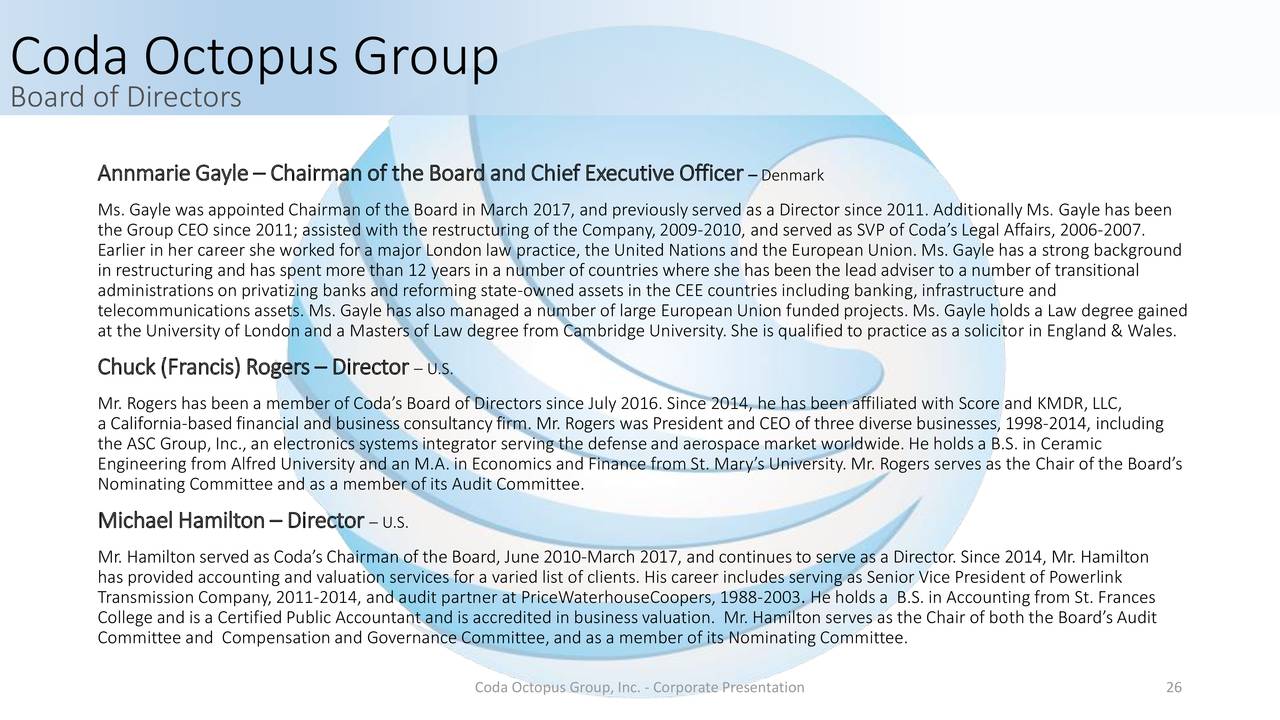 Coda Octopus (CODA) Presents At 19th Annual B. Riley FBR Investor