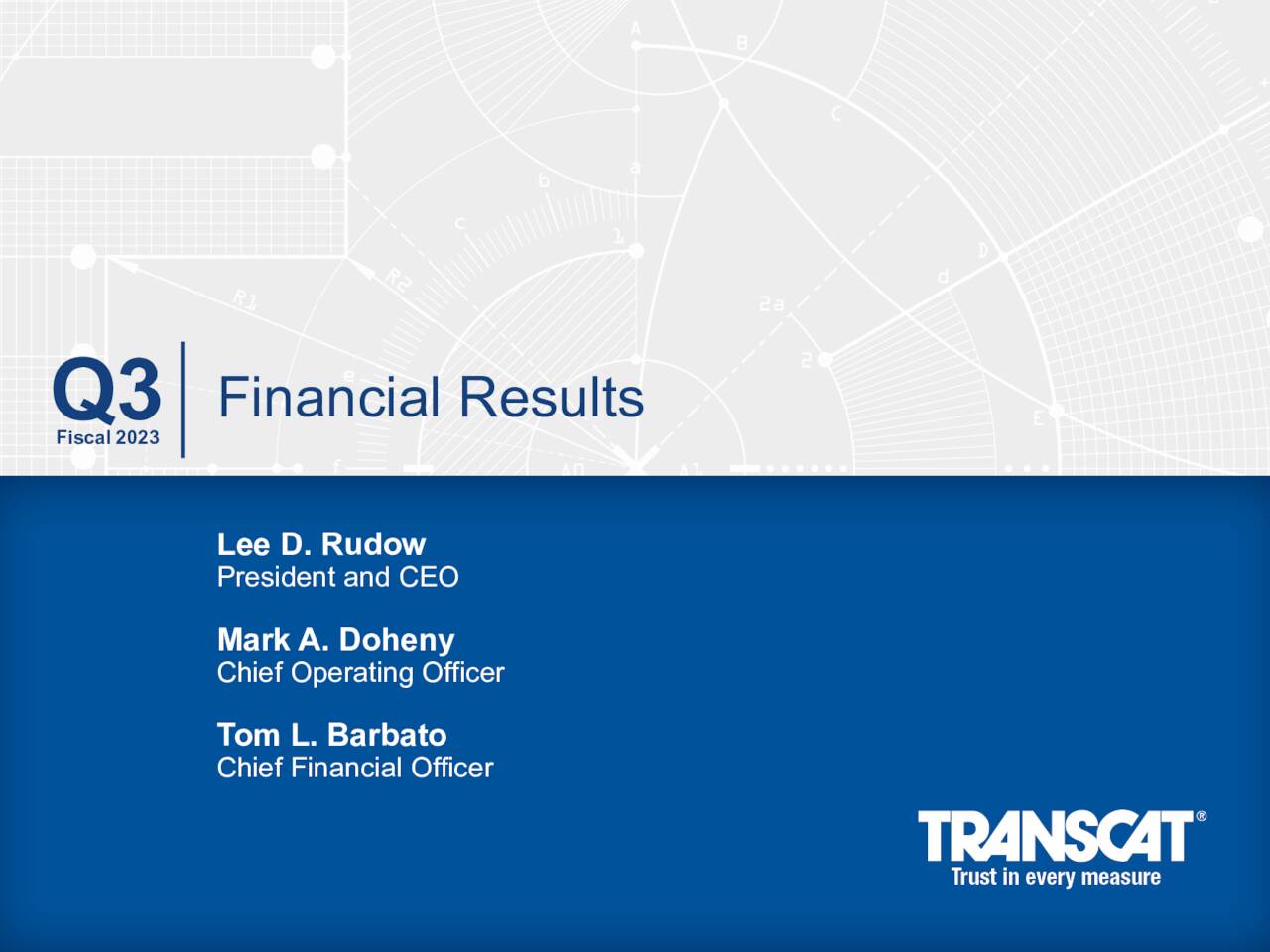 Transcat, Inc. 2023 Q3 Results Earnings Call Presentation (NASDAQ