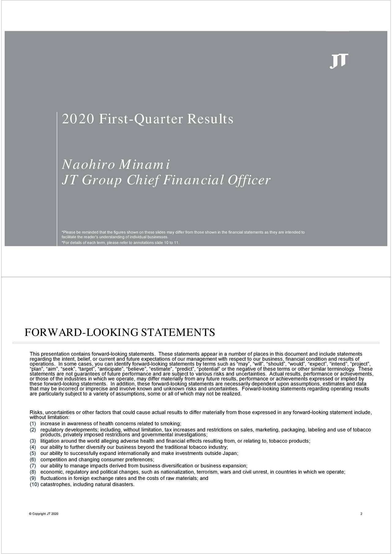 Japan Tobacco Inc. 2020 Q1 - Results - Earnings Call Presentation ...