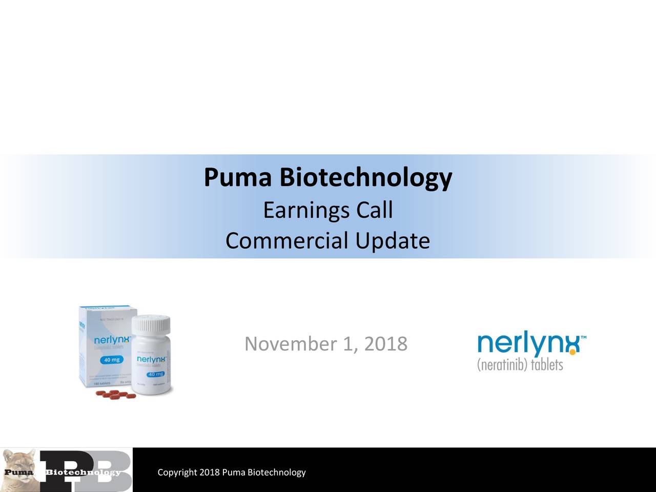 Puma Biotechnology, Inc. 2018 Q3 