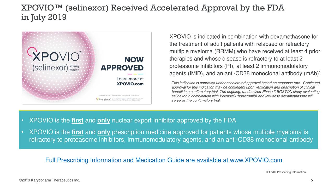 XPOVIO™ (selinexor) Received Accelerated Approval by the FDA
