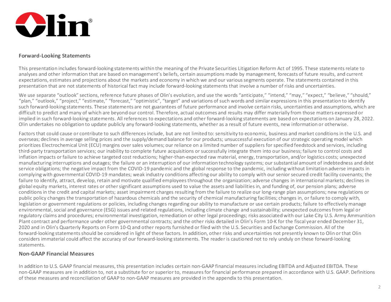 Olin Corporation 2021 Q4 Results Earnings Call Presentation (NYSE
