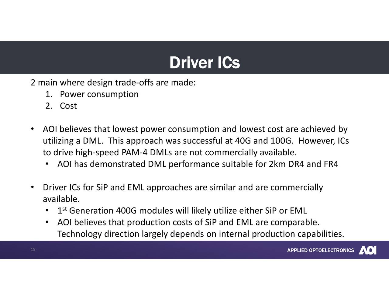 Applied Optoelectronics (AAOI) Investor Presentation Slideshow