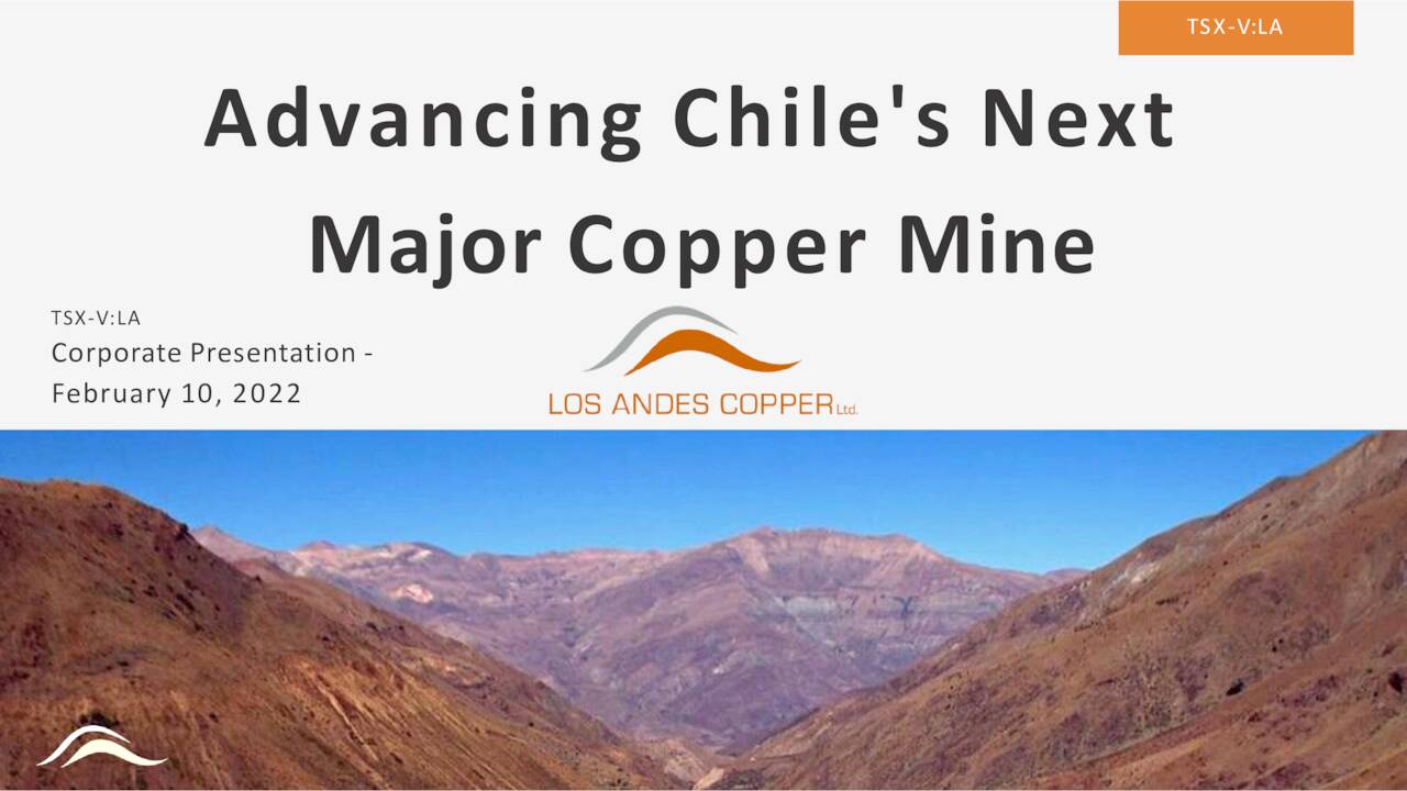 Los Andes Copper (LSANF) Investor Presentation Slideshow (OTCMKTS