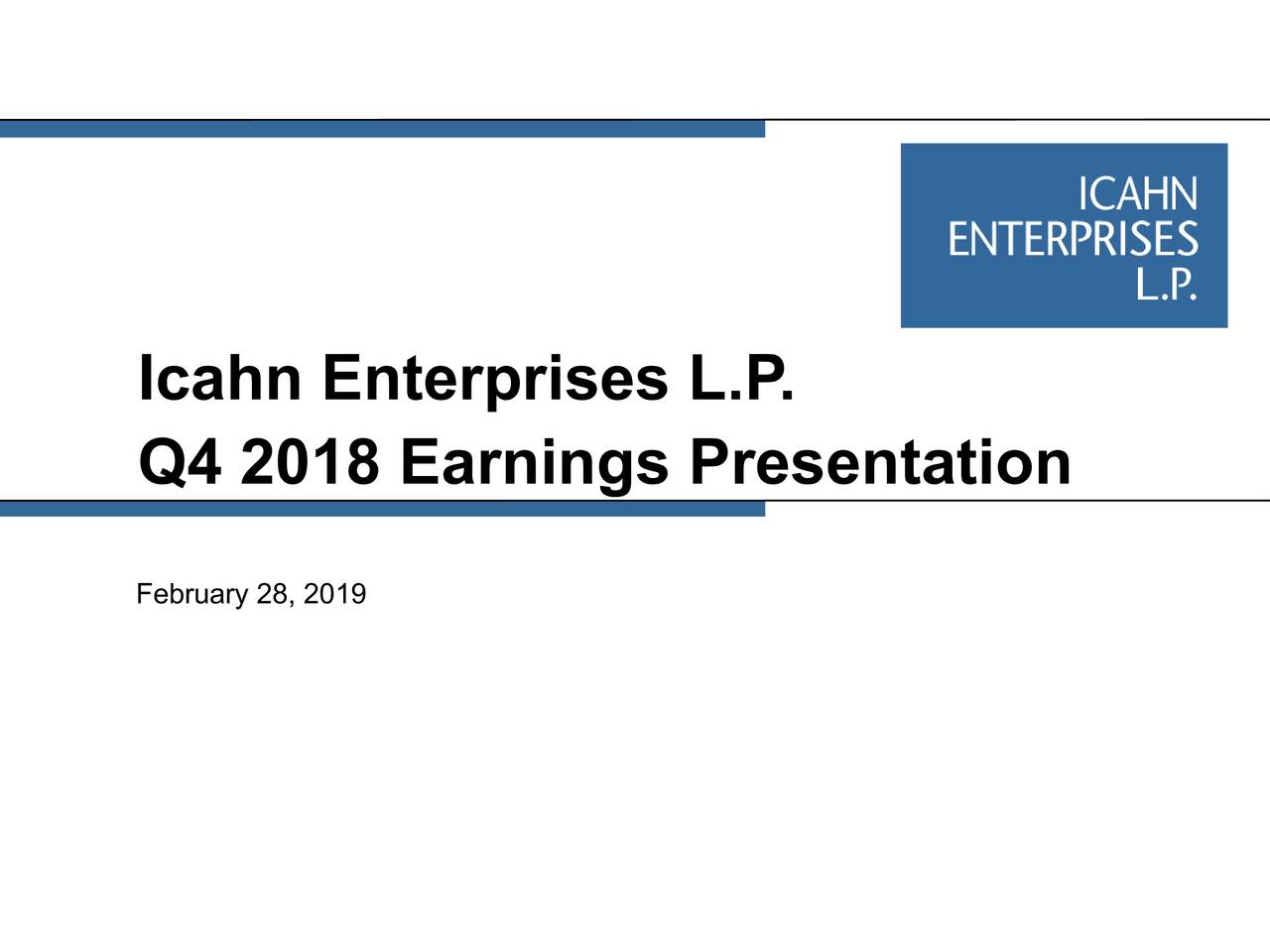 Icahn Enterprises Lp 2018 Q4 Results Earnings Call Slides Nasdaqiep Seeking Alpha 4097